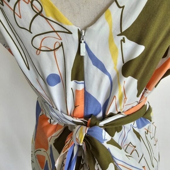 Lafayette 148 New York Aileen Print Tie-Waist Midi Dress - Picture 7 of 11